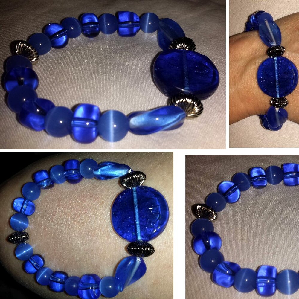 Tdd Custom Made One Size Fits Most Blue Cat's Eye… - image 2
